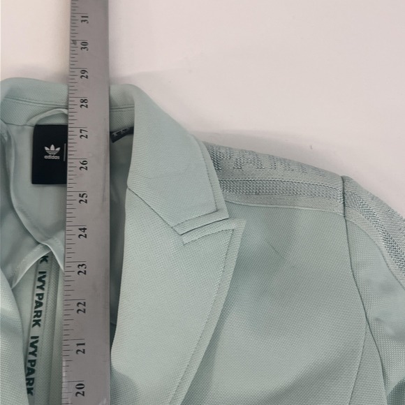 Adidas Ivy Park Blazer Jacket Womens Small Mint Green Track Stripe Beyonce - Picture 14 of 16